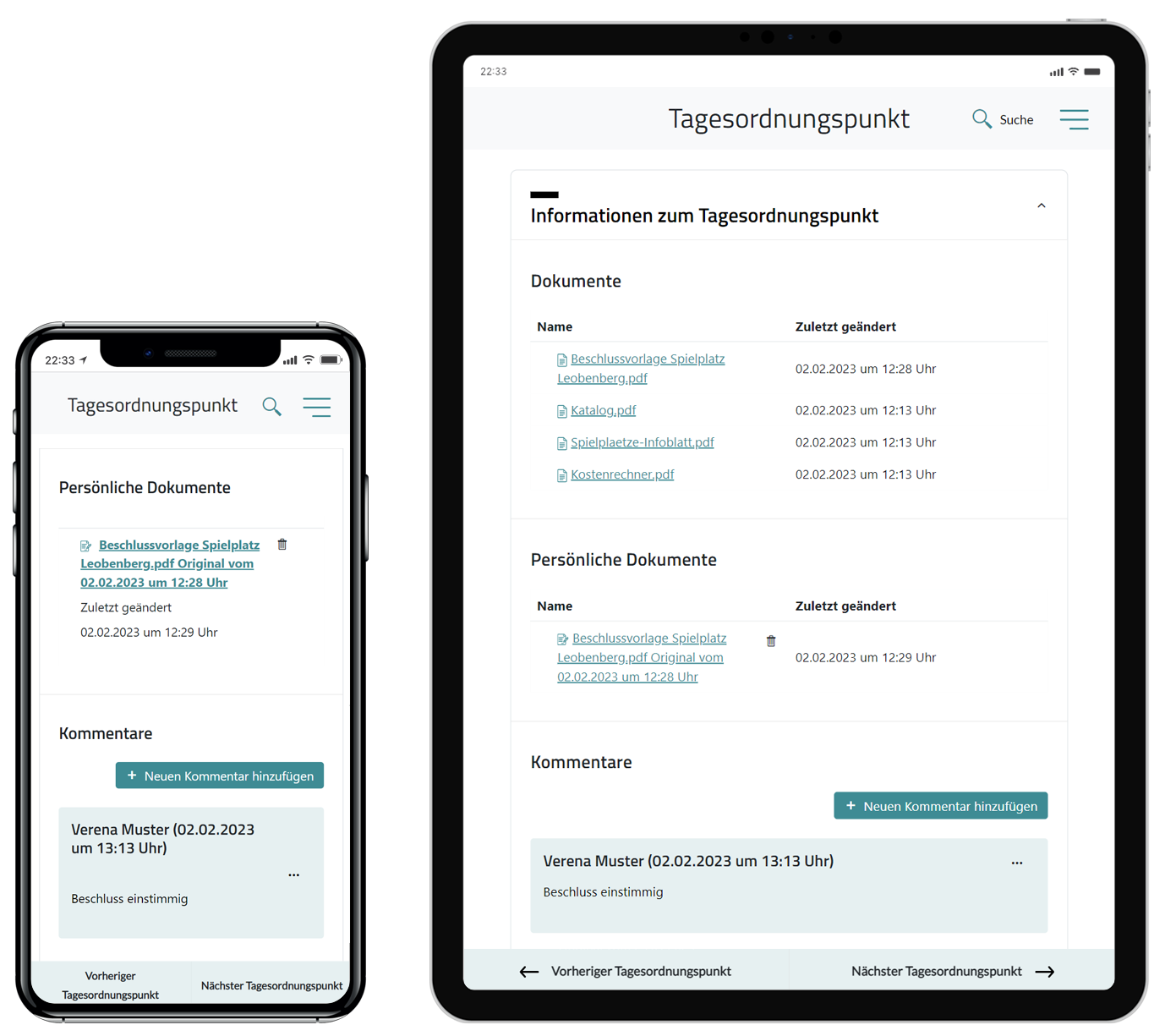 Gemeinderat Funktionsgrafik: Tagesordnungspunkte kommentieren